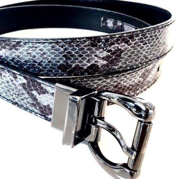 Nine West faux snakeskin belt. Black n Gray Size LARGE